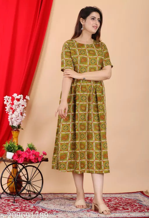 Shree Ganesh fashion's Rayon Anarkali Rani chunri Print Kurti for women