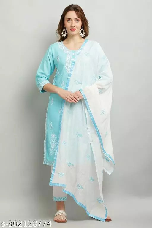 KURTI PANT AND DUPATTA SET