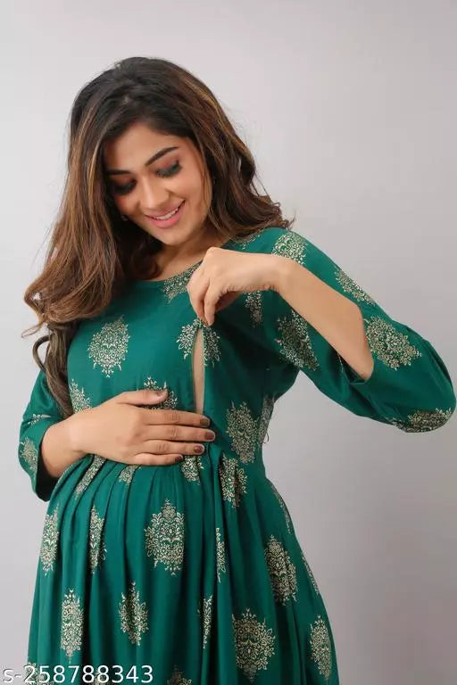 Mialo fashion maternity feeding kurtis for women with both side invisible zip.