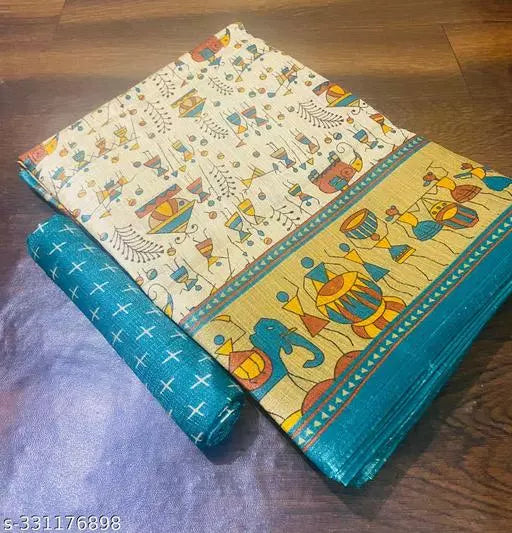 WARLI PRINT KHAADI SILK BLENDED SAREE