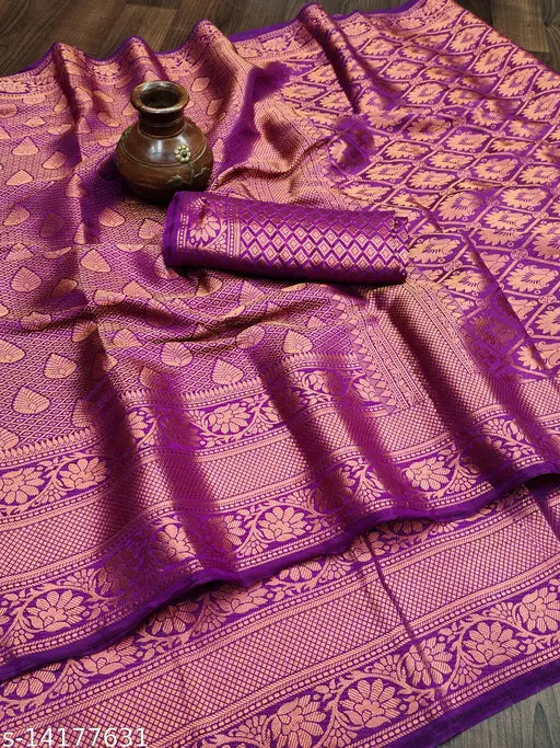 Banarasi Silk Copper Zari Sarees