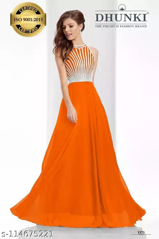 DHUNKI Women's Free Size Gown