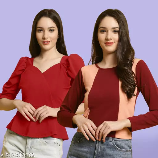 Casual Classic Fashion Forward Women's Top - Pack of 2
