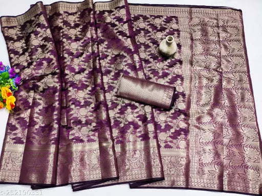Morpich Fashion Top Dyed Organza Silk Saree