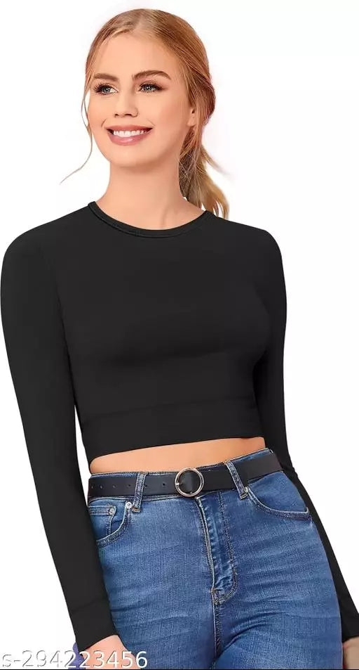 Womens Black Crop Top