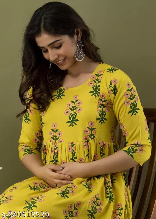 Mialo fashion maternity feeding kurtis for women with both side invisible zip.