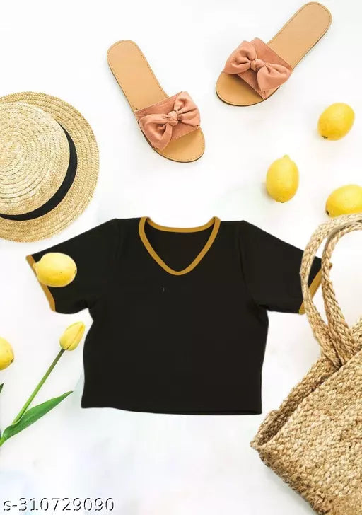 Women's Solid Cotton Rib Knit Crop Tank Top