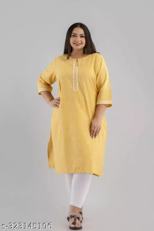 Stylish and Comfortable Plus-Size Cotton Kurti for Women