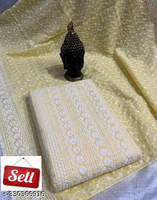 Trendy Cotton Fashion Fancy Full Top Work And Duppata Full Embroidery Work Salwar Suits & Dress Materials