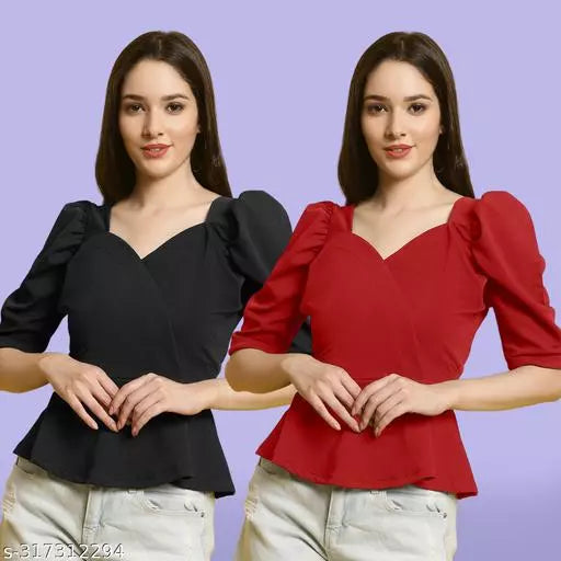 Clasic Casual Fashion Forward Women's Top - Pack of 2