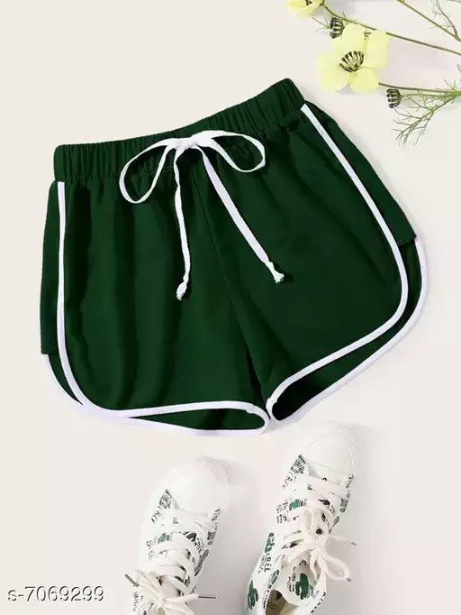 Vivient Women Green Hosery Short