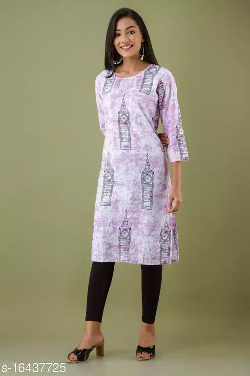 Mialo cotton watch print staright kurta.