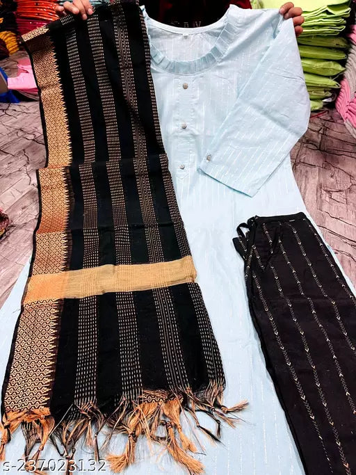 COTTON KURTI WITH DUPATTA