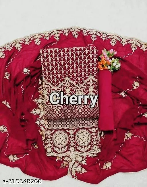 Aagam Fashionable Salwar Suits & Dress Materials Women's Pakistani Patiala Super Festival Wear Floral Embroidered Sequence Work Georgette Salwar Suit & Dress Materials