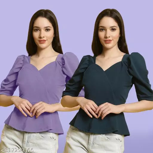 Clasic Casual Fashion Forward Women's Top - Pack of 2