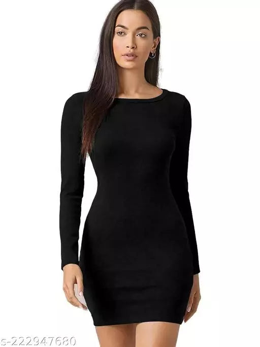 Women Solid Bodycon Western Black Mini Dress Sheetal Online Fashion Store Women Solid Bodycon Western Black Mini Dress Sheetal Online Fashion Store