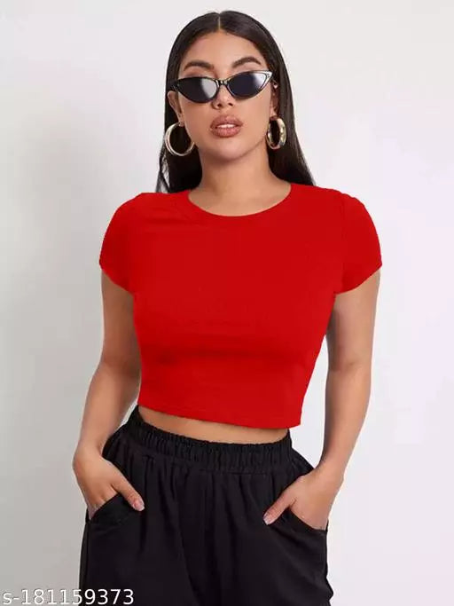 Red Crop Top For Woman