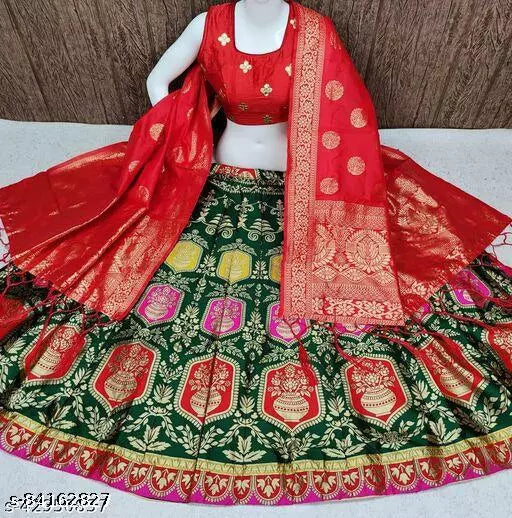 LEHENGHA CHOLI WITH BLOUSE (UN-STITCHED) BY VAIDIK ETHNIC