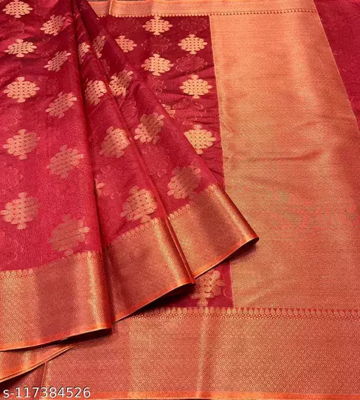 Banarasi Soft Cotton Silk Copper Zari Saree