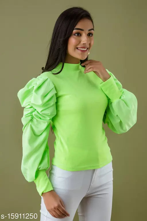 Mialo puff sleeves party wear top