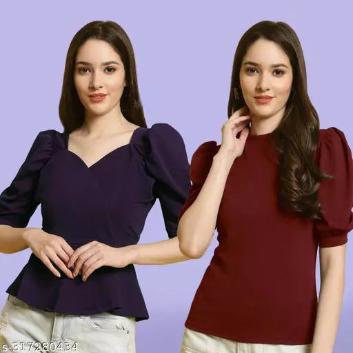 Classic Casual Fashion Forward Women's Tops - Pack of 2