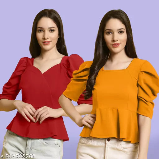 Clasic Casual Fashion Forward Women's Top - Pack of 2