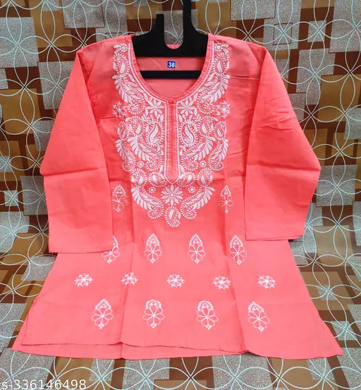 Chikankari Short Tops & Tunics Kurtis.