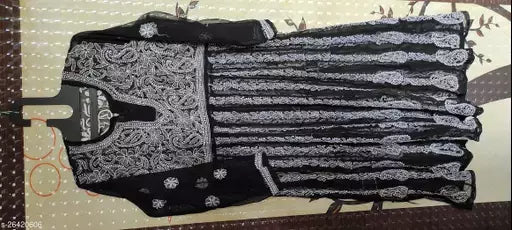 Handwork Embroidered Chikankari Chiffon Anarkali kurti