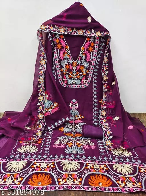 Unstiched georgette dress material | georgette suits for women | embroiderdy work dress material