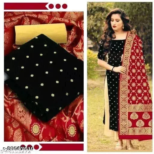New Banarasi Silk Dress Material With Dupattas