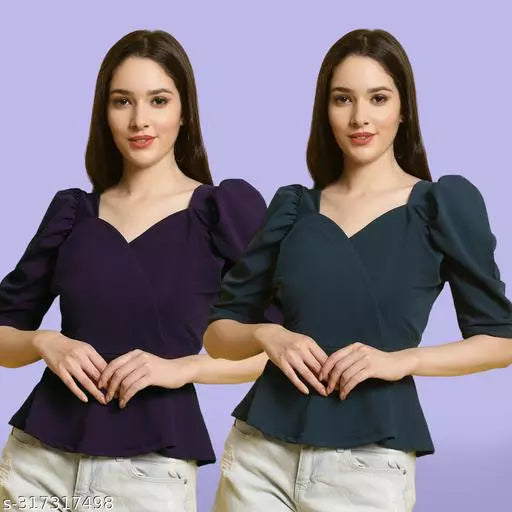 Classic Casual Fashion Forward Women's Top - Pack of 2