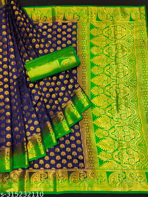Morpich Fashion Nylon Banarasi Silk Same Border Saree