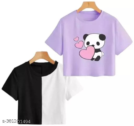 Stylish Women's & Girls' Crop Top for Casual Daily Wear - Stunning Design (2-Pack)