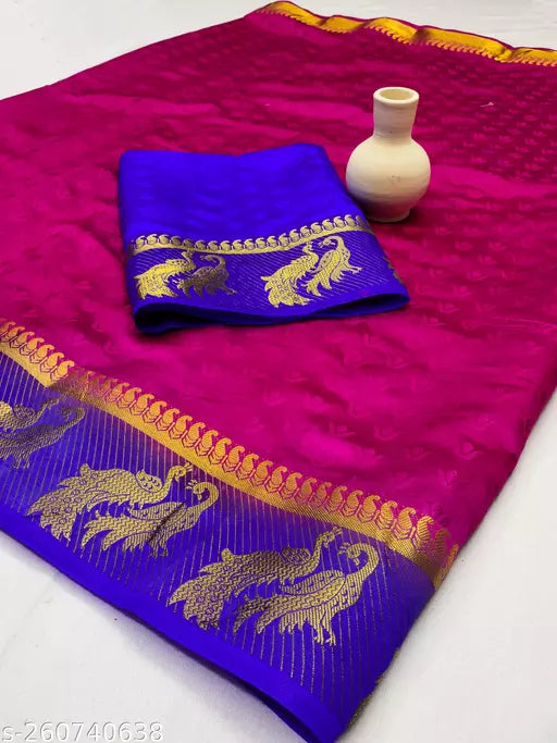 Morpich Fashion Embozz Kanjivaram Silk Saree
