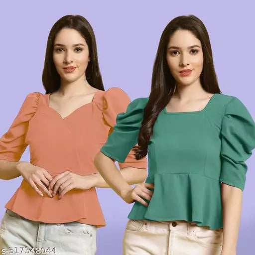 Clasic Casual Fashion Forward Women's Top - Pack of 2