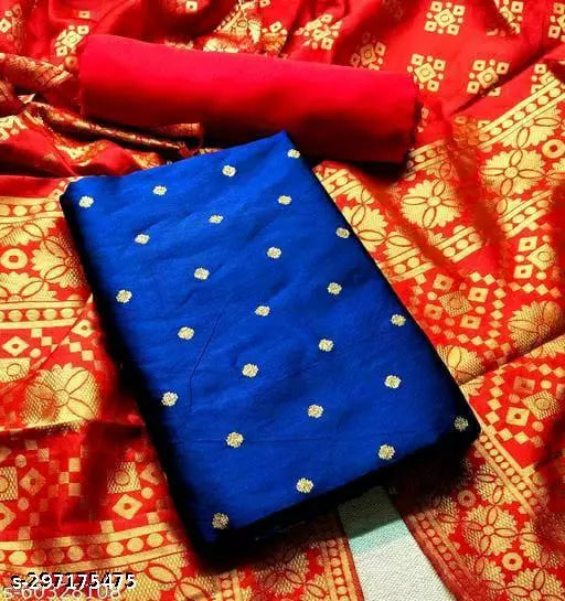 SUIT+RED CHOKTHA-RED PLAIN-RB BUTTI TOP