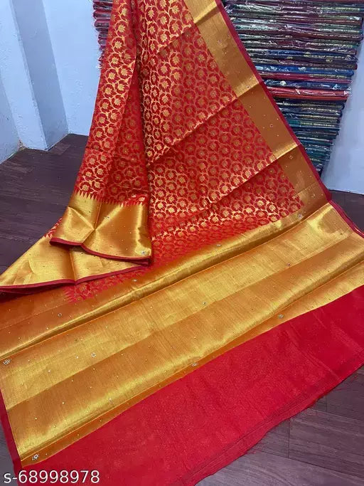 Banarasi Silk Saree With Stone Work