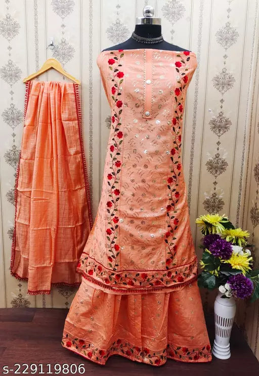 Women's Fashion Chanderi Cotton Garara Suit