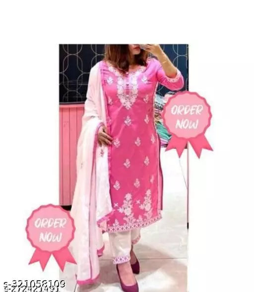 NEW EMBROIDERY KURTA PANT WITH DUPATTA