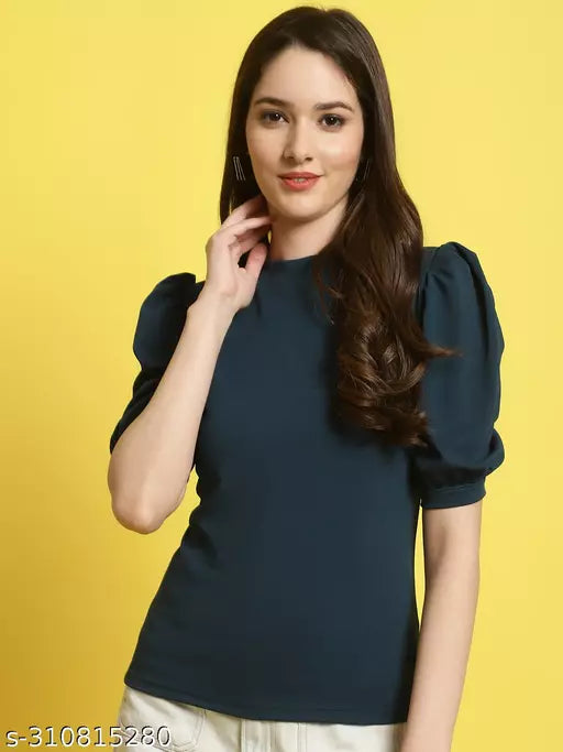 Casual Regular Sleeves Solid Women Airforce Top (Women Top | Women Tops | Top)