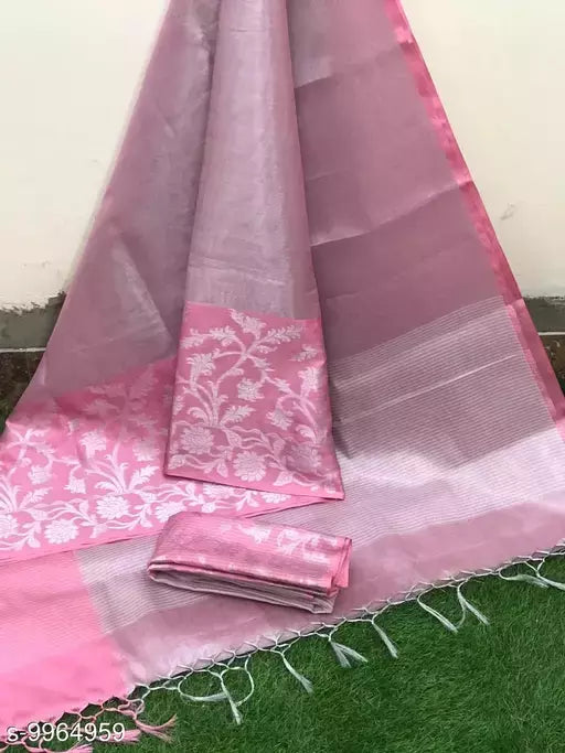 Trendy Tissue Silk Embroidered Saree