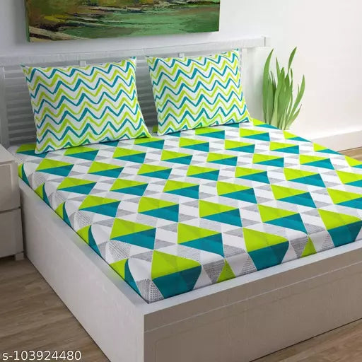 Double Pure Cotton Bedsheet With 2 Pillow Covers
