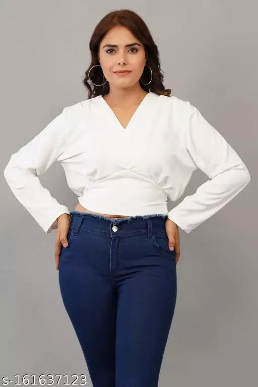 Full Sleeves Crop Top For Women