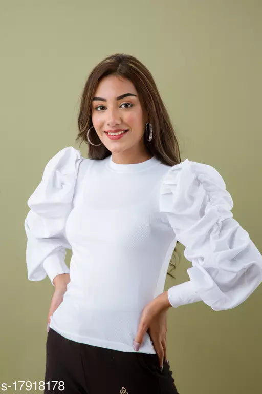 Mialo puff sleeves party wear top