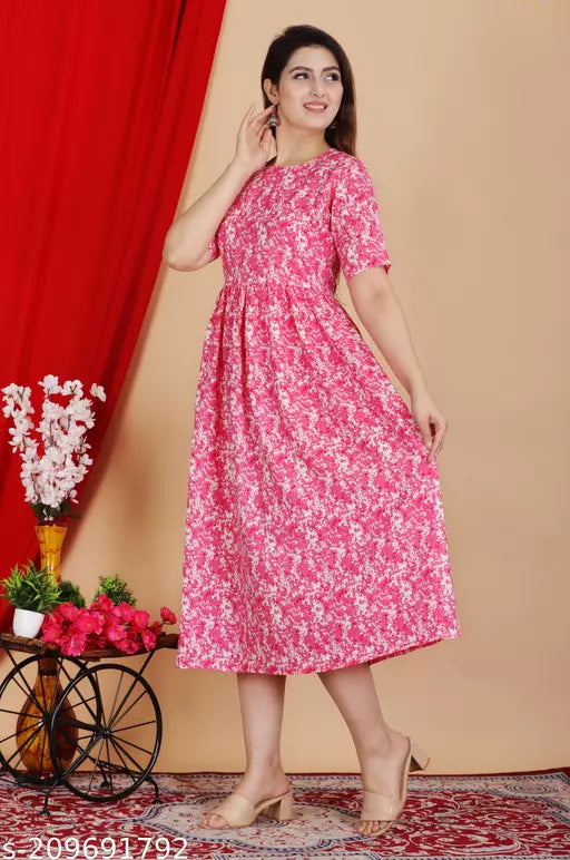 Shree Ganesh fashion's Rayon Anarkali Rangoli Print Kurti for women