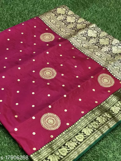 BANARASI SATIN SILK EMBROIDERY SAREE