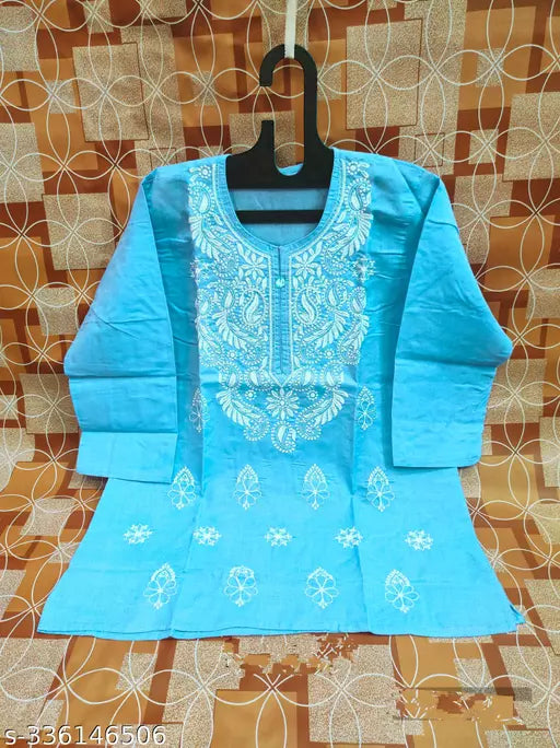 Chikankari Short Tops & Tunics Kurtis.