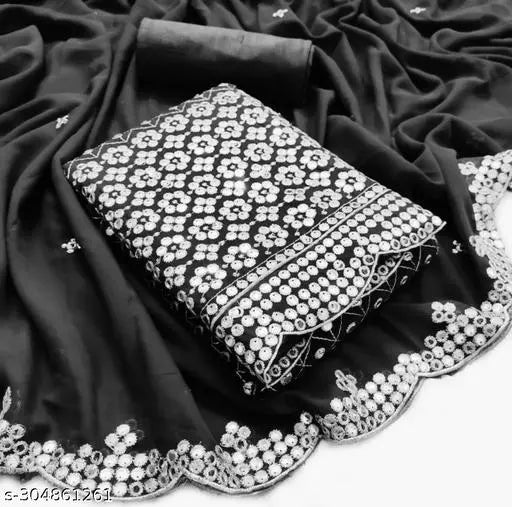 Abhisarika Pretty Georgette salwar suits & dress materials Black colour