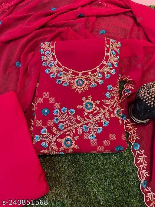 New Fancy Georgette Top Trending Suit Party Wear Unstiched Salwar Suit And Dress Materials
