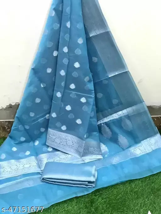 Classic Silver Rupa Booti Banarasi Saree